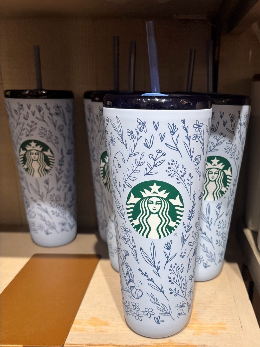 Disney Parks 2026 Winnie the Pooh & Friends Blue Starbucks Tumbler Cup 24oz New!